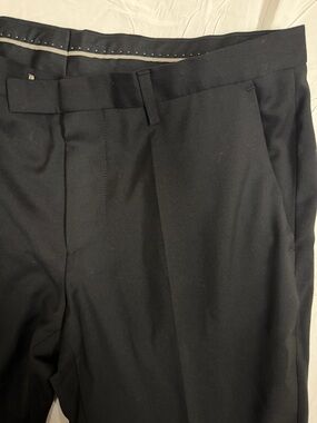 Boss Men's Black Dress Pants with Flat Front